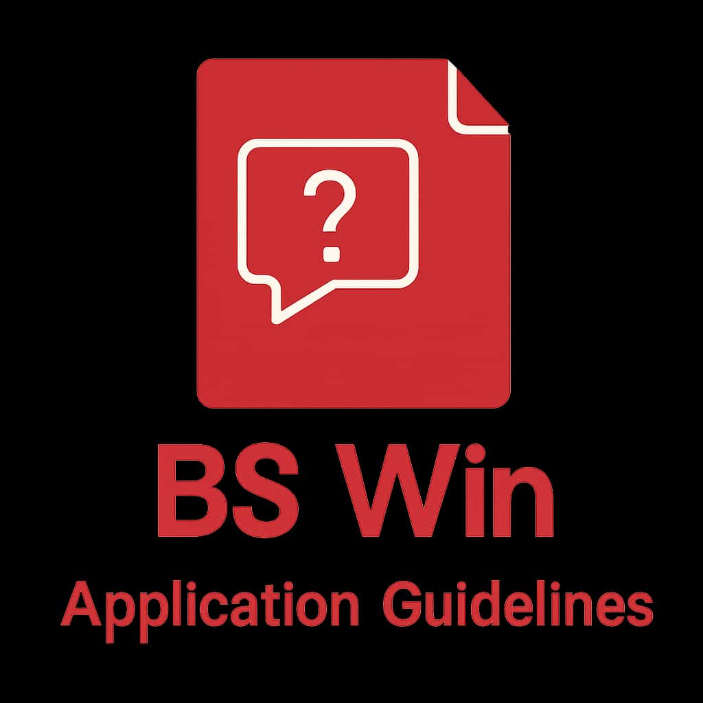Badge representing BS Win Application Guidelines.