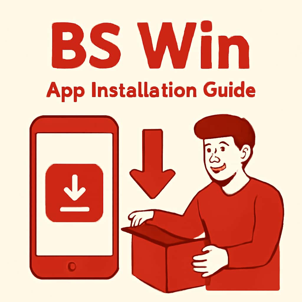 An illustration showing steps for the BS Win App installation.