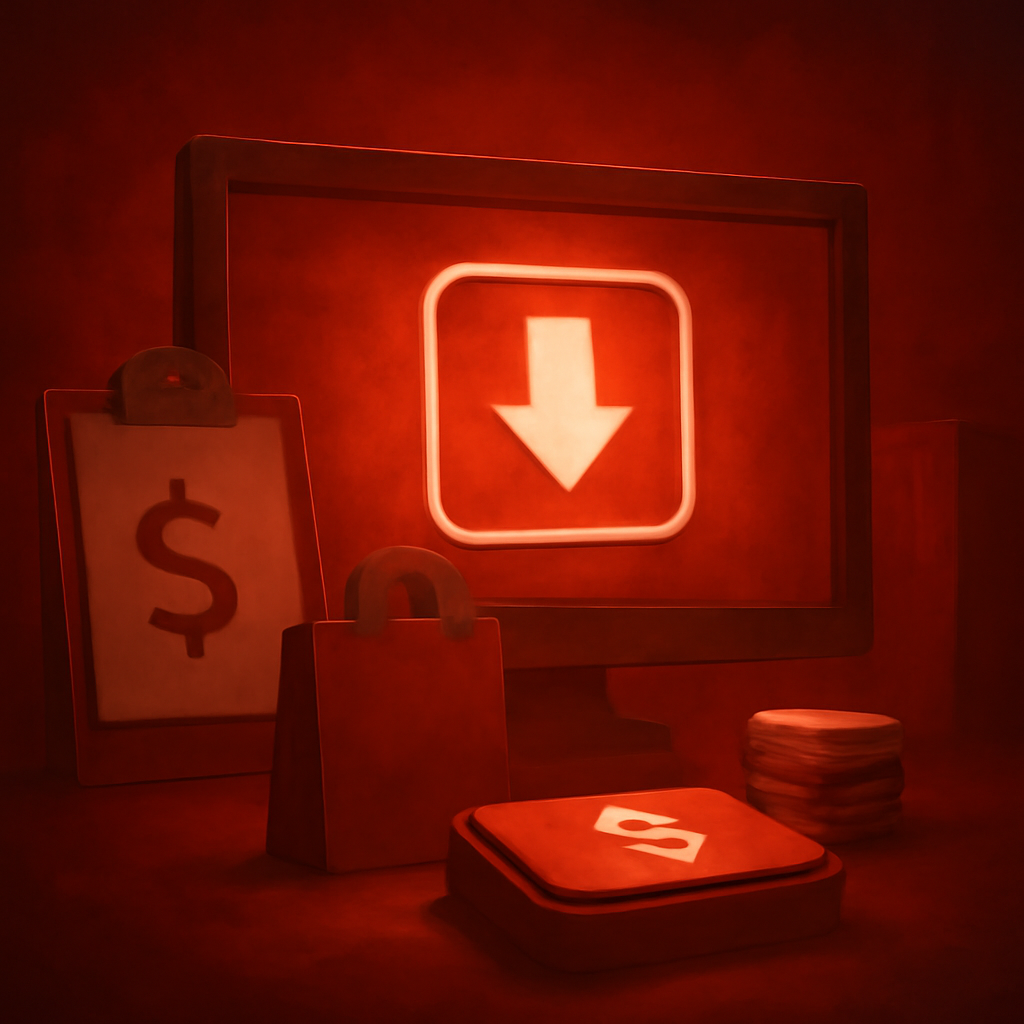 Illustration explaining the download process for BS Win.