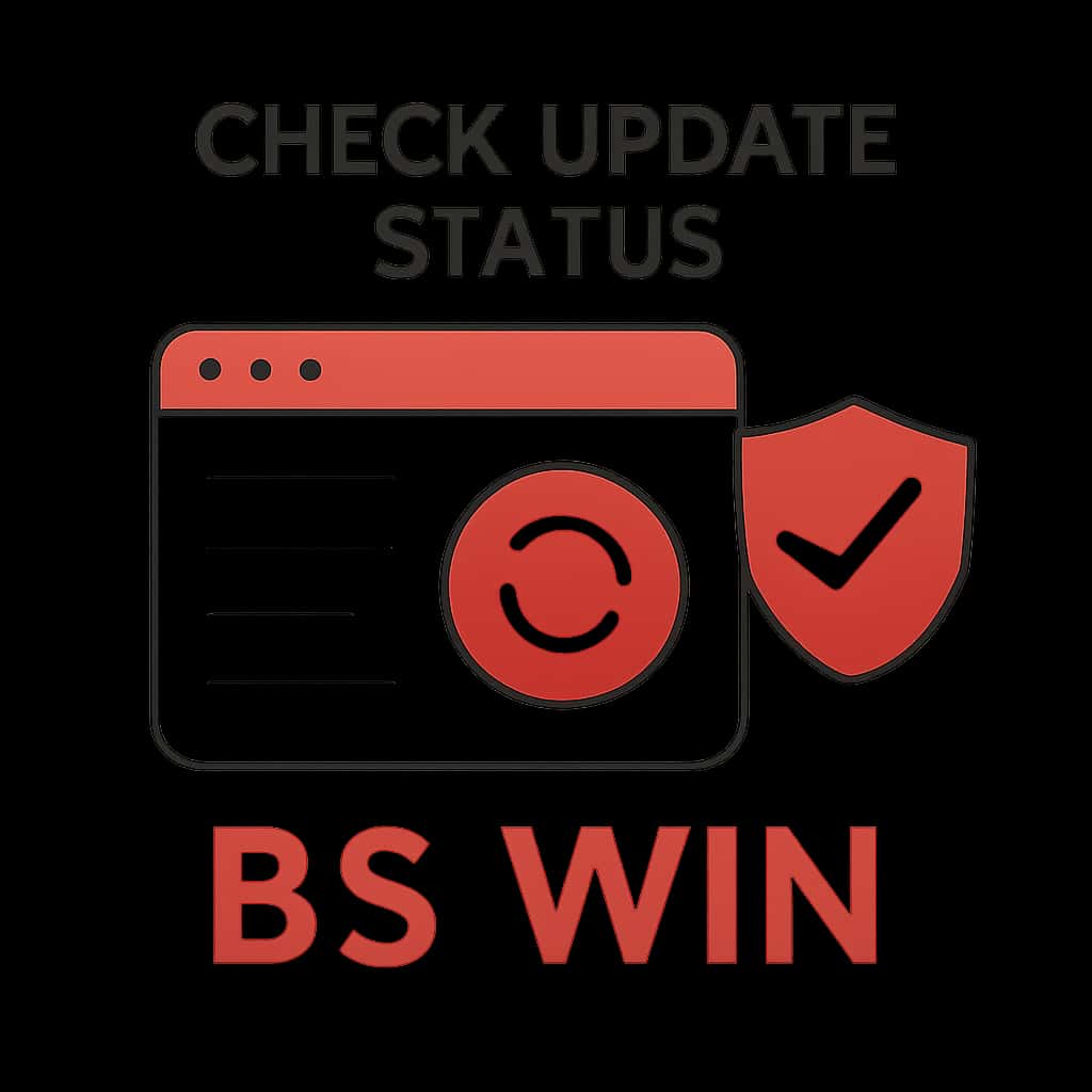 Diagram explaining the process to check BS Win update status.