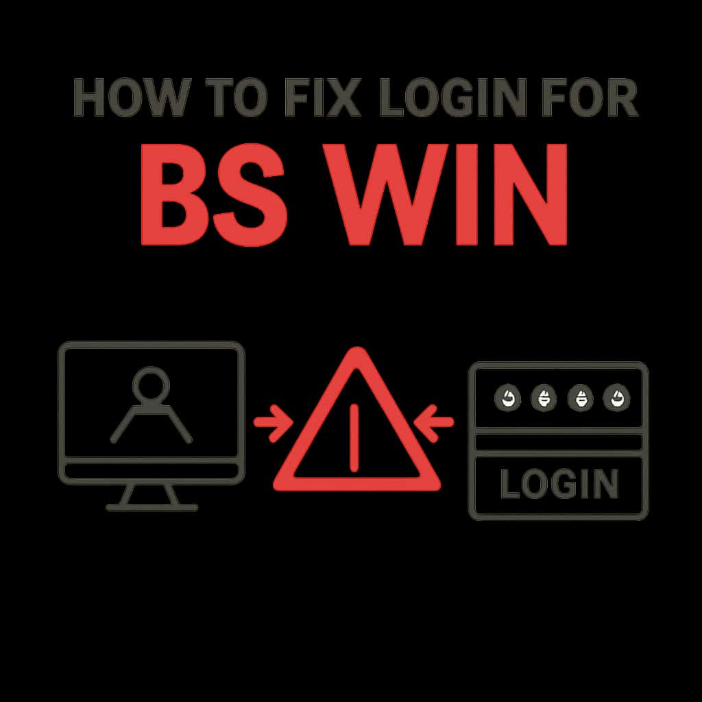 Diagram showing troubleshooting steps for BS Win login issues.