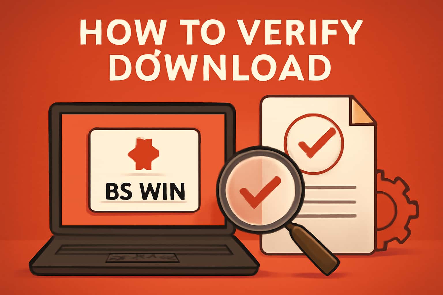 An informative visual representation of verifying BS Win Download.