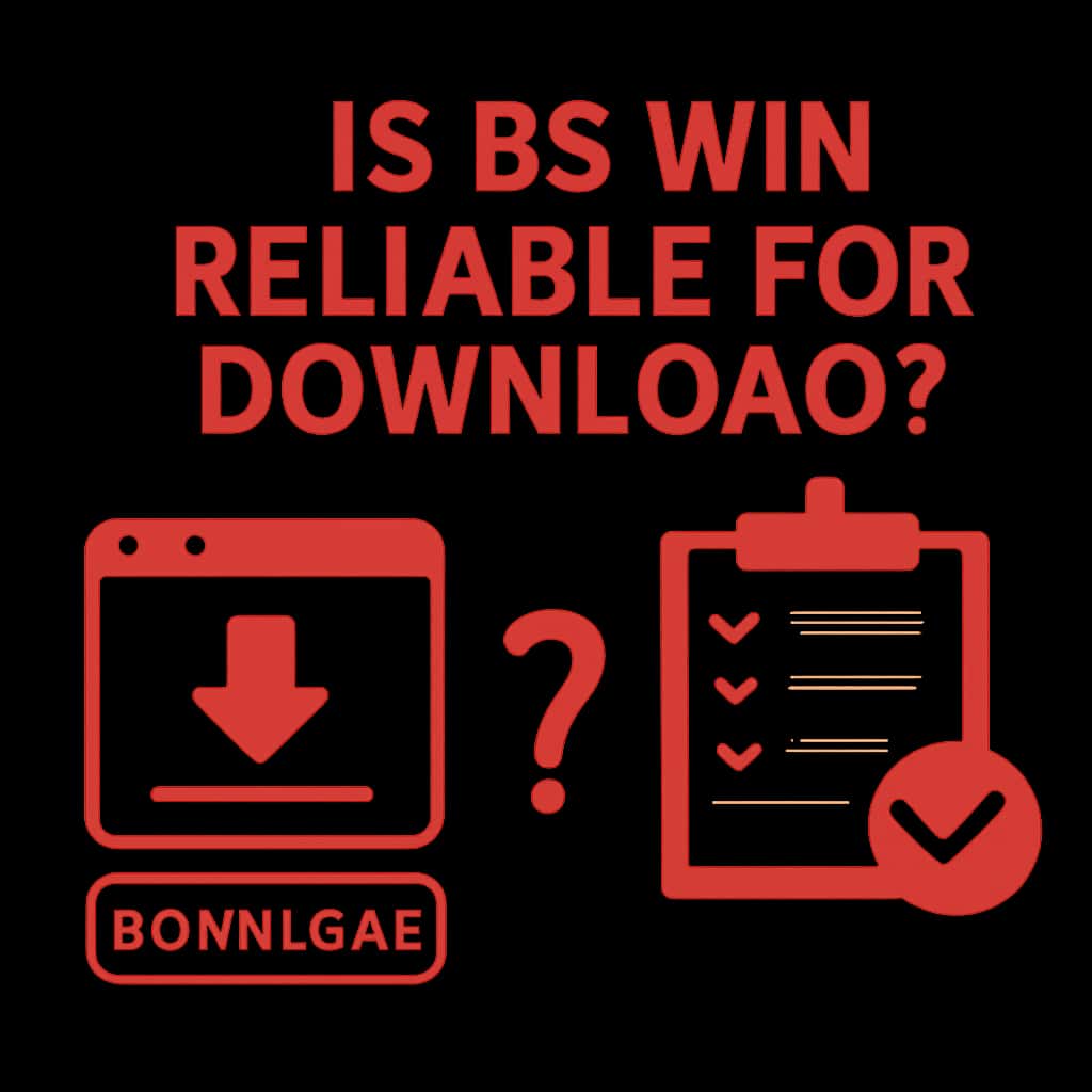 Illustration explaining the download process for BS Win.