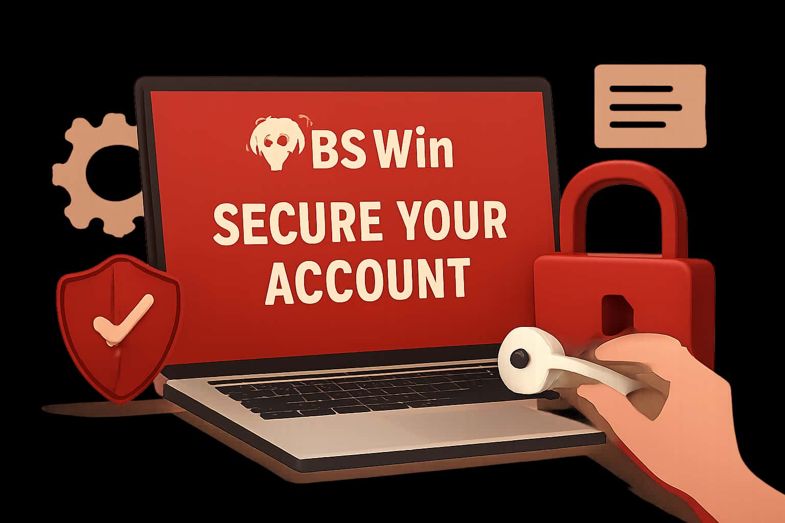 A visual representation of securing your BS Win account.