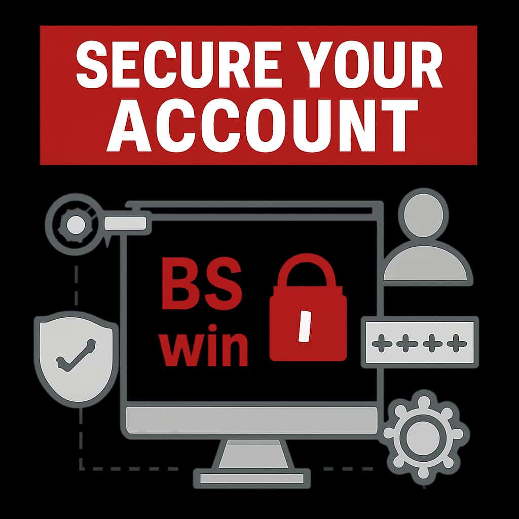 An illustration detailing the steps to secure your BS Win account.