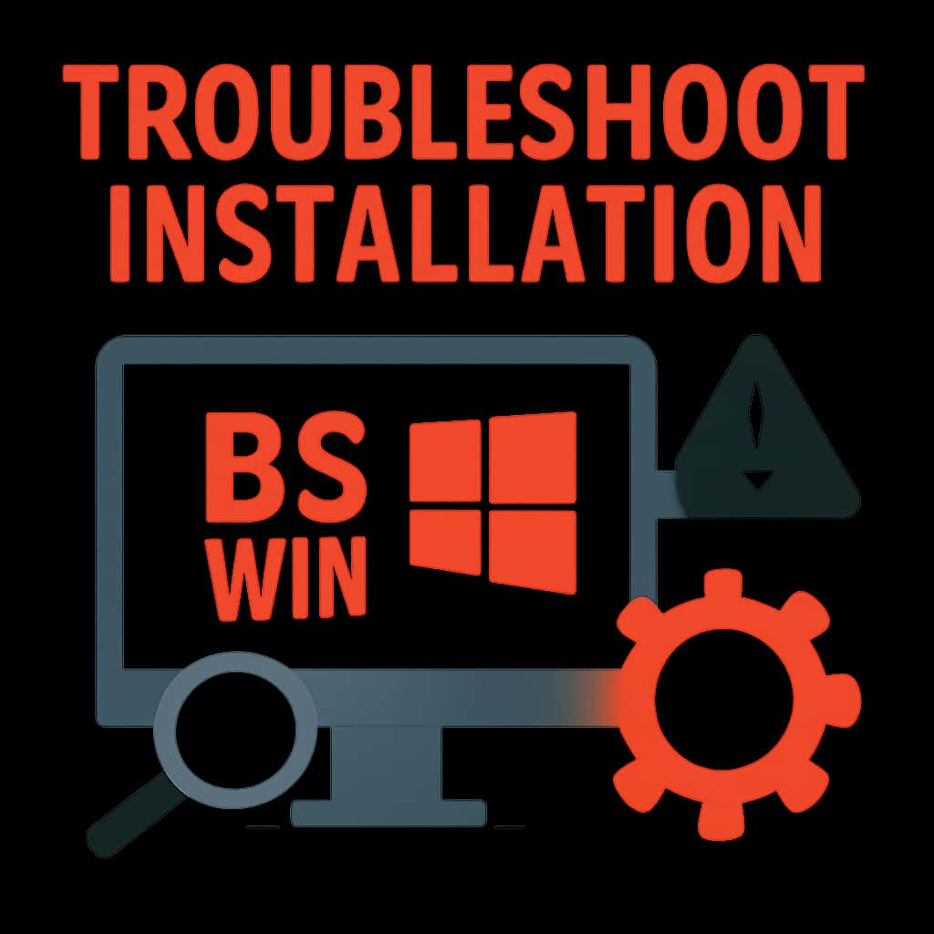 An educational diagram related to troubleshooting BS Win installation.