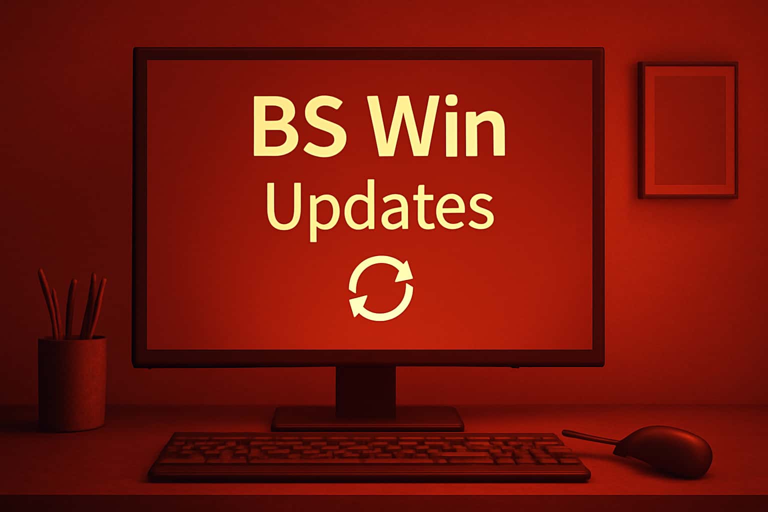 An informative scene depicting BS Win Updates.